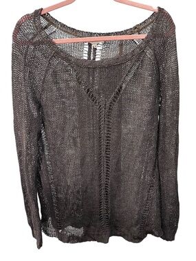 inhabit army green fish net sweater M